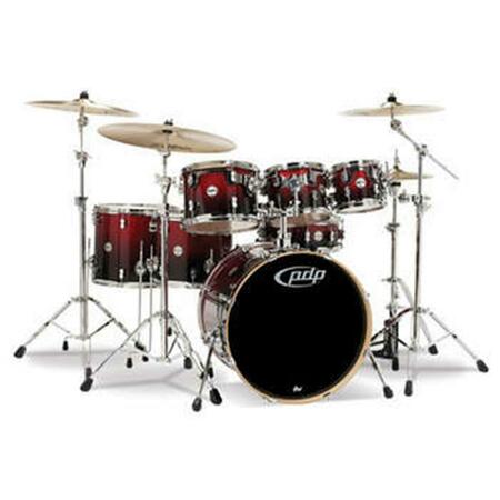 PDP Red To Black Fade - Chrome Hardware Kit Drums, 7 Piece PDCM2217RB